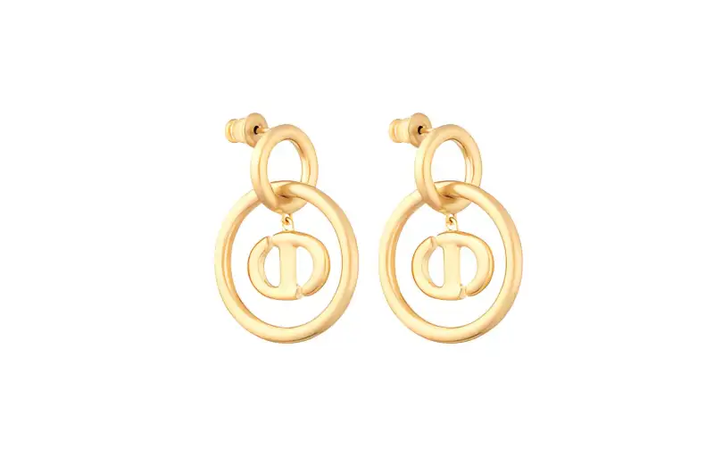 DIOR Stud Earrings Women's Gold