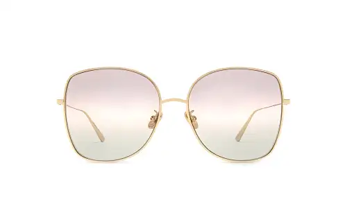 DIOR Irregular Shape Sunglasses Women's Gold