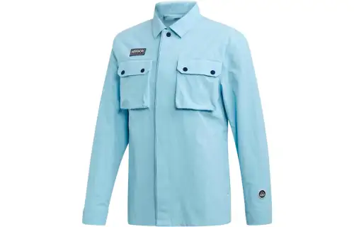 Adidas Originals Jackets Men's Blue Lapel Moderate Straight Fit