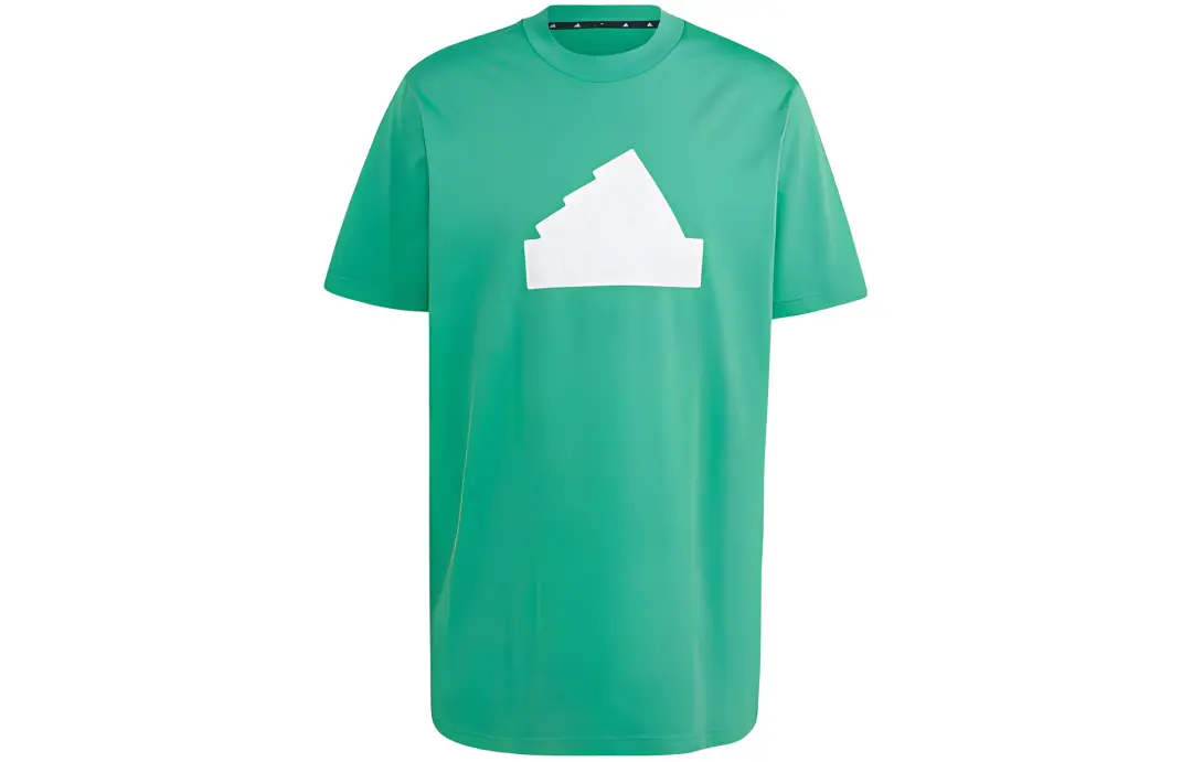 Adidas T Shirts Men's Green Crew Neck Moderate Straight Fit