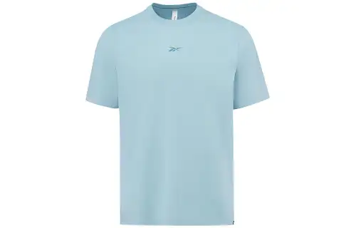 Reebok T Shirts Unisex Light Blue Crew Neck Moderate Straight Fit