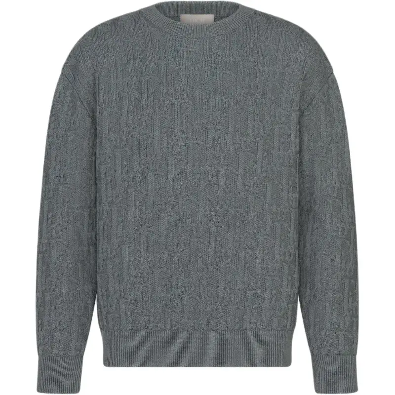 DIOR Knitwear Men's Gray Crew Neck Moderate Other