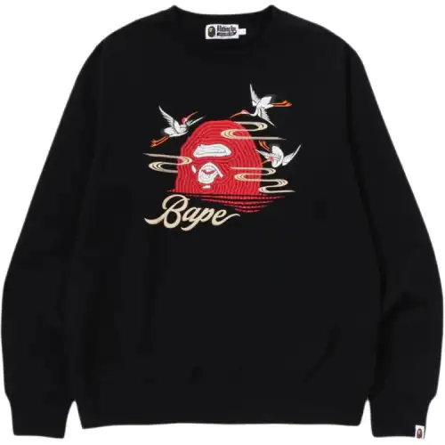 Japanese souvenir, sweatshirt from foam with a round collar for men and women, with embroidery