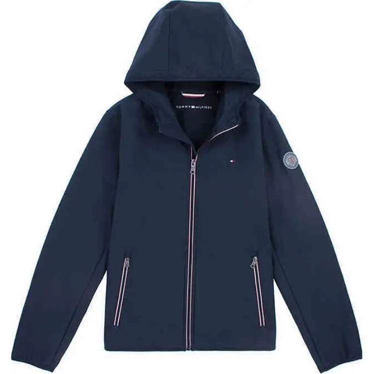 Tommy Hilfiger Jackets Men's Dark Blue Hooded (Non-detachable) Moderate Soft Shell