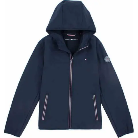 Tommy Hilfiger Jackets Men's Dark Blue Hooded (Non-detachable) Moderate Soft Shell