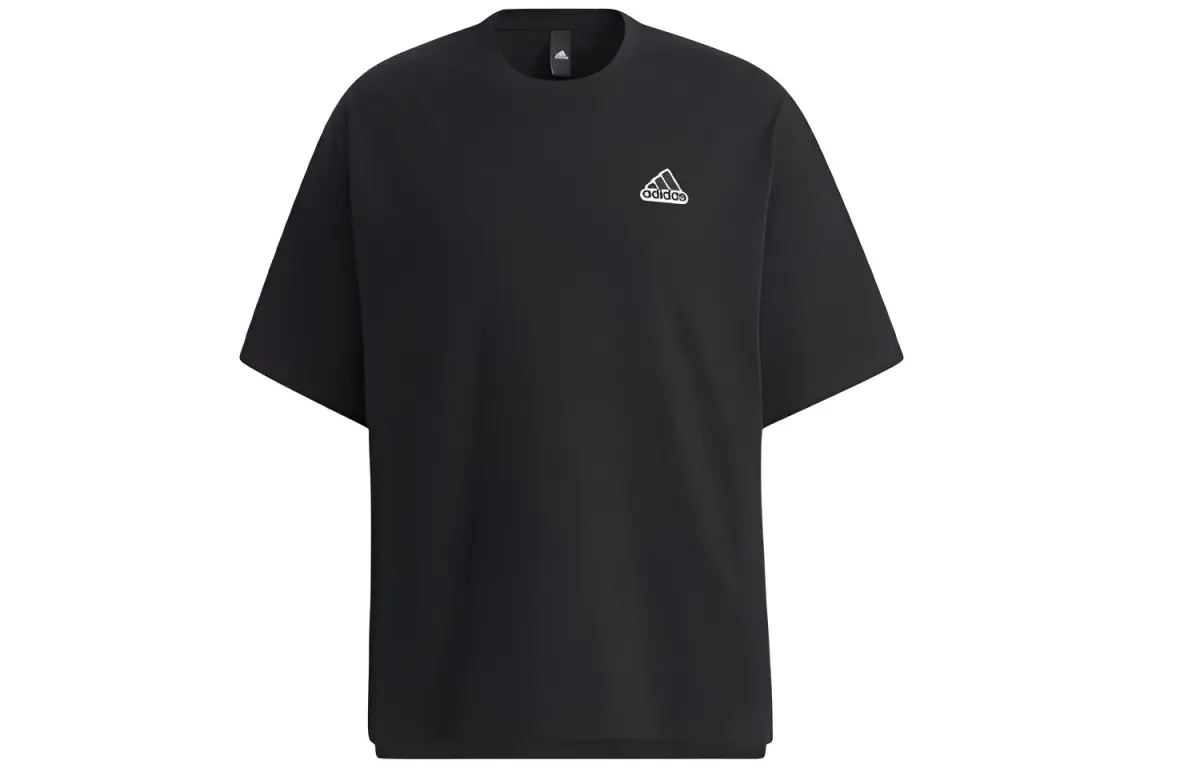 Adidas T-Shirts Men's Black Crew Neck Moderate Straight Fit
