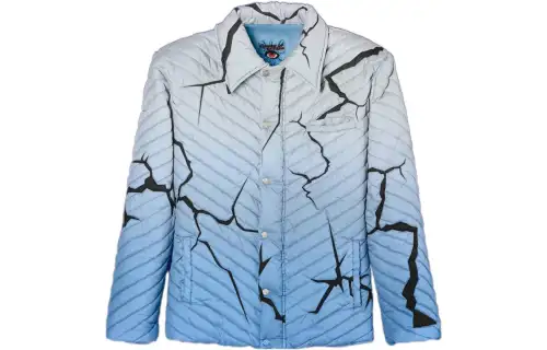 GUCCI Jackets Men's Light Blue Lapel Moderate Other
