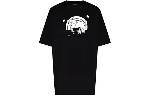 Vetements T Shirts Unisex Black Crew Neck Moderate Straight Fit