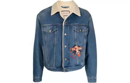 GUCCI Denim Jackets Men's Blue Lapel Moderate Other