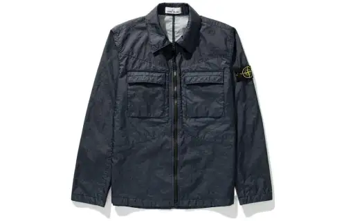STONE ISLAND Jackets Men's Dark Blue Lapel Moderate Pilot