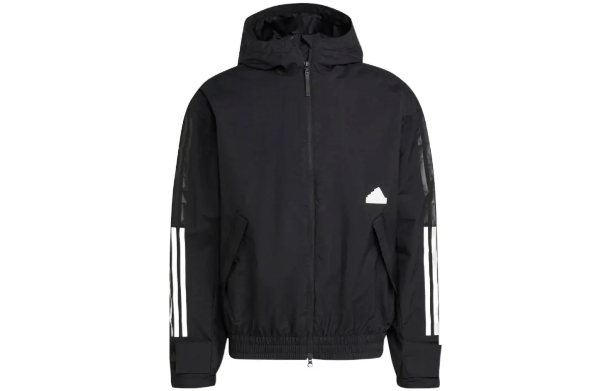 Adidas Jackets Men's Black Hooded Moderate Other