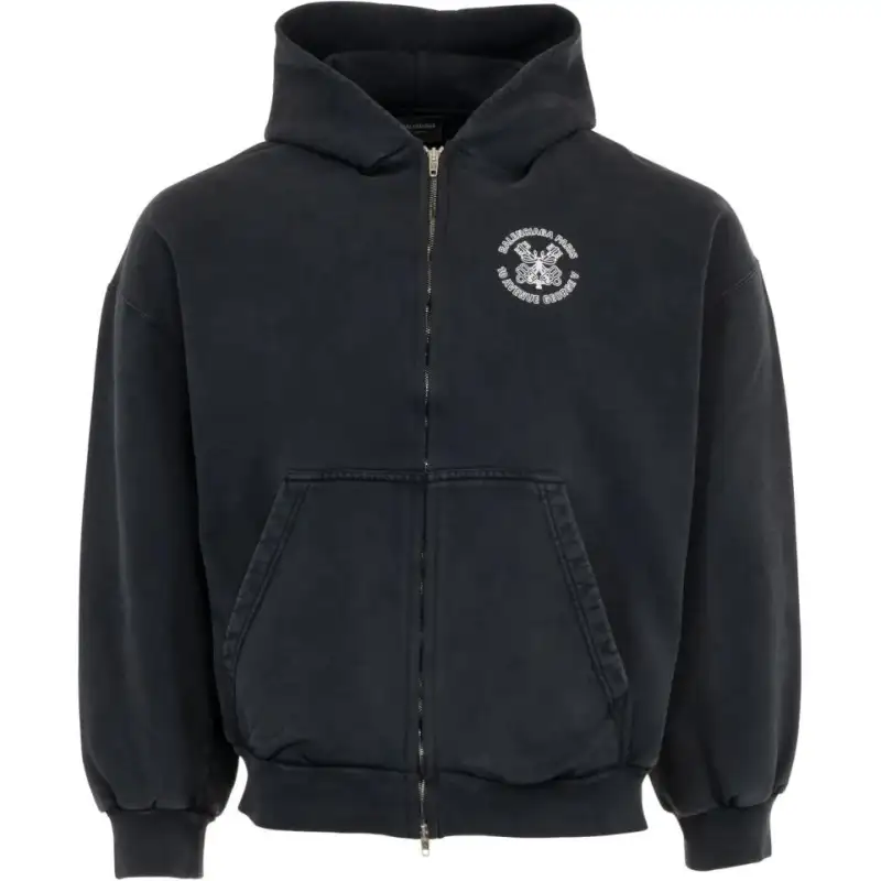 Balenciaga Paris Zip Front Hoodie