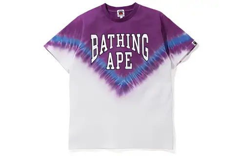 Bape Curved Logo Tie Dye Tee