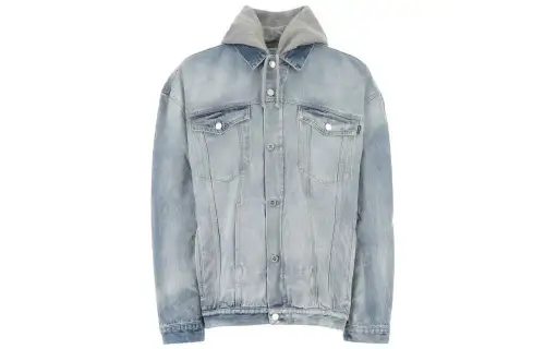 Vetements Denim Jackets Men's Light Blue Hooded Moderate