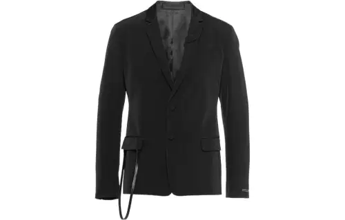 PRADA Jackets Men's Black Suit Collar Moderate Other