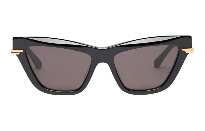 Bottega Veneta Acetate Irregular Shape Sunglasses Women's Gold