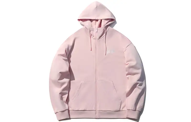 Li Ning Sports Fashion Collection Sweatshirts Unisex Pink Hooded Moderate Cardigan