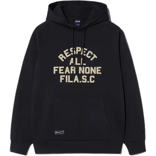 FILA Sweatshirts Unisex Black Hooded Moderate