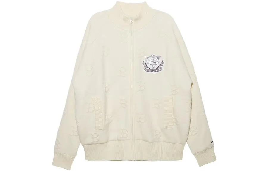 New Era Jackets Unisex Ivory White Baseball Collar Moderate Other