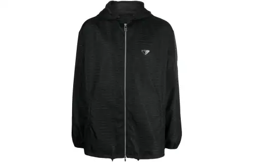 PRADA Jackets Men's Black Hooded Moderate