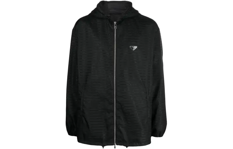 PRADA Jackets Men's Black Hooded Moderate
