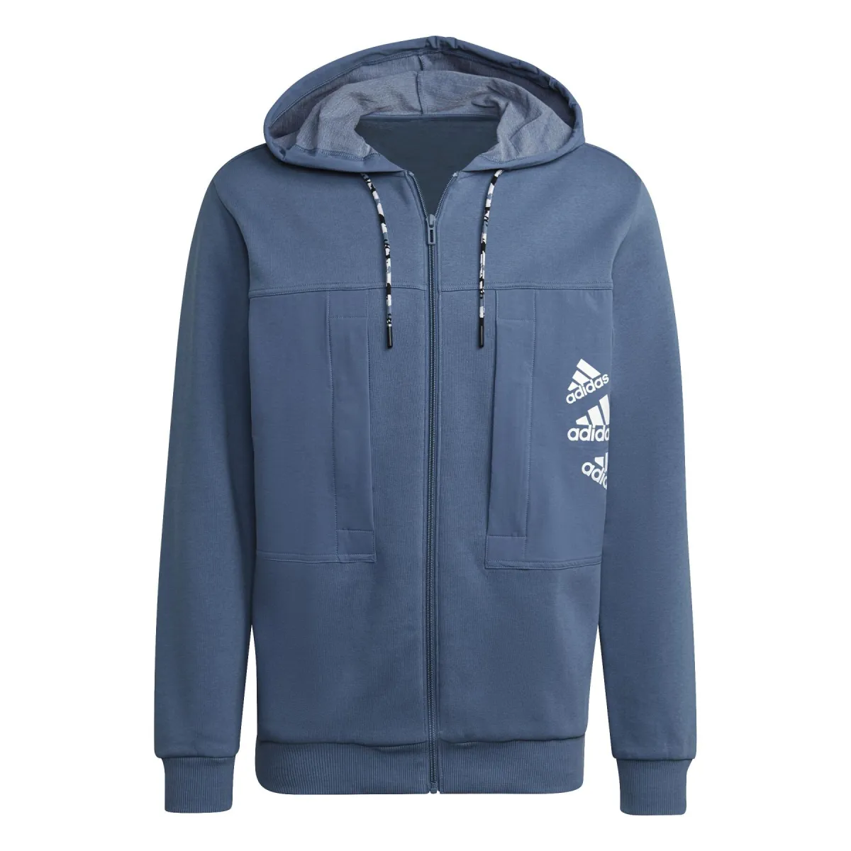 Adidas Jackets Men's Blue Hooded Thickened Other