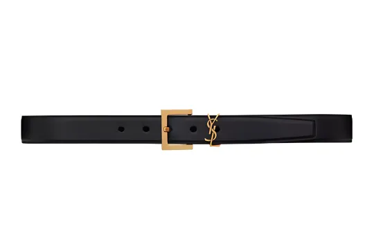 SAINT LAURENT Monogram Square Buckle Belt