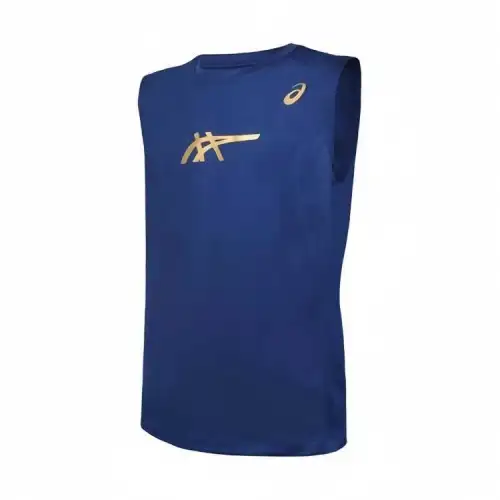 ASICS Tank Tops Men's Blue Crew Neck Moderate Other