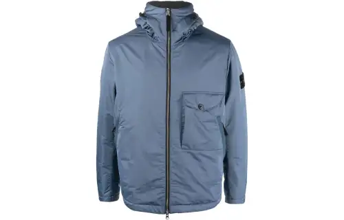 STONE ISLAND Jackets Men's Blue Hooded Non Detachable Moderate Other