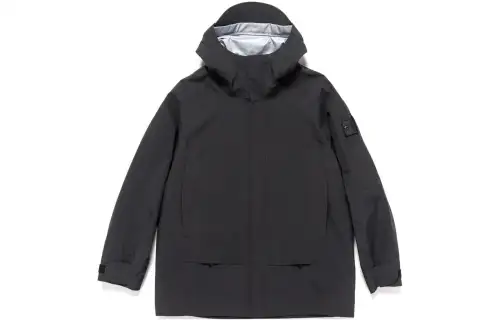 STONE ISLAND Jackets Men's Black Hooded Moderate Other