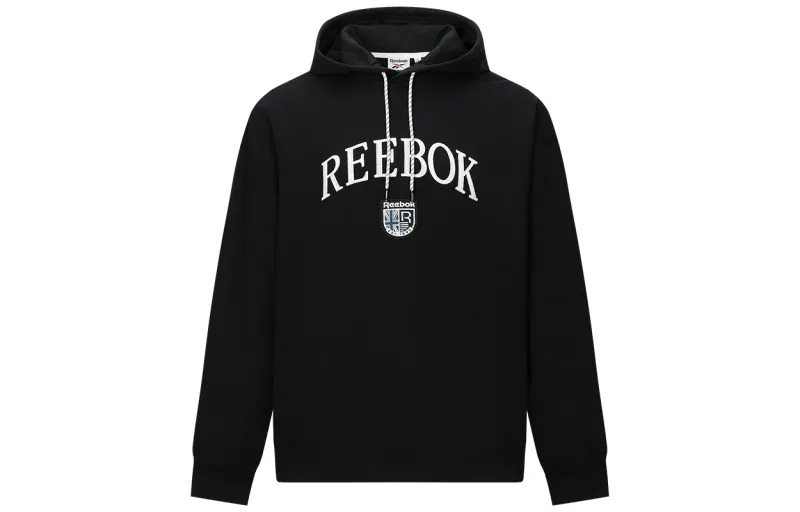 Reebok Sweatshirts Unisex Black Hooded Moderate