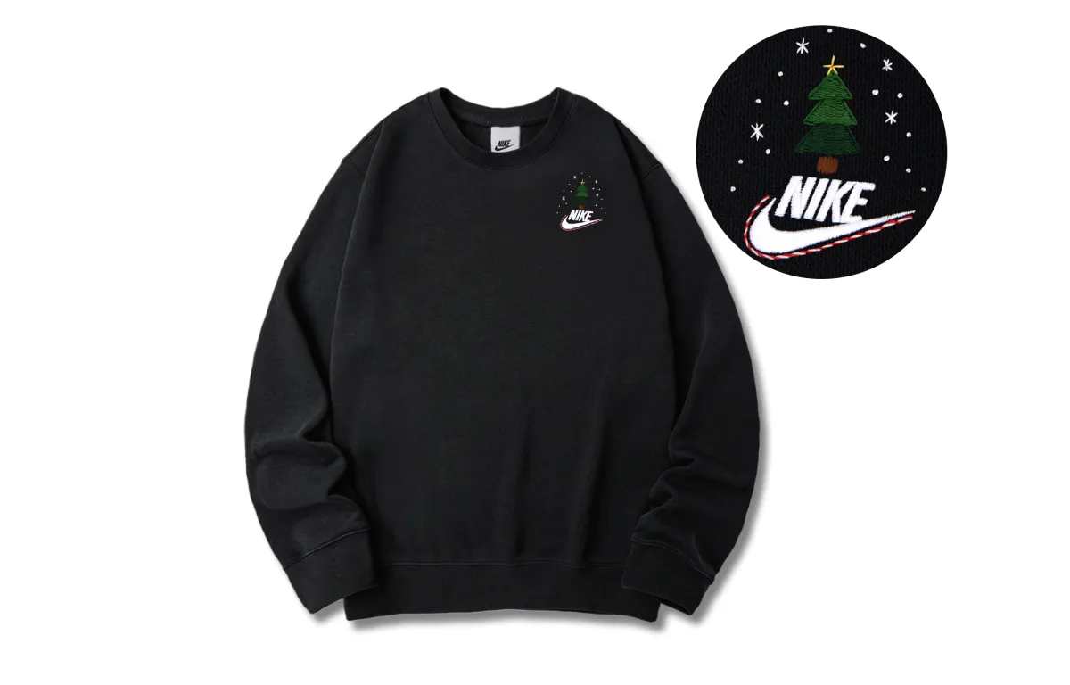 Nike Sweatshirts Unisex Black Crew Neck Moderate