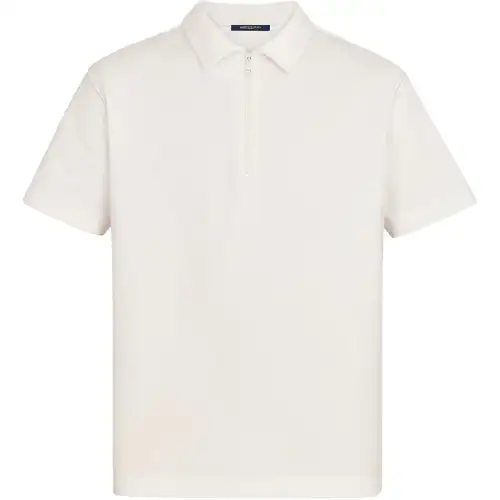 LOUIS VUITTON New Quarterly Products Of LV Polo Shirts Men's White Polo Collar Moderate Straight Fit