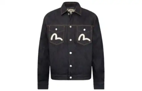 EVISU Jackets Men's Blue Lapel Moderate Other
