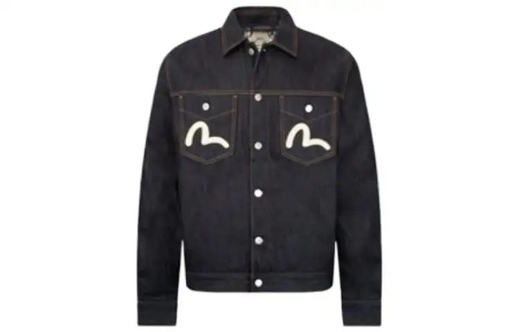 EVISU Jackets Men's Blue Lapel Moderate Other