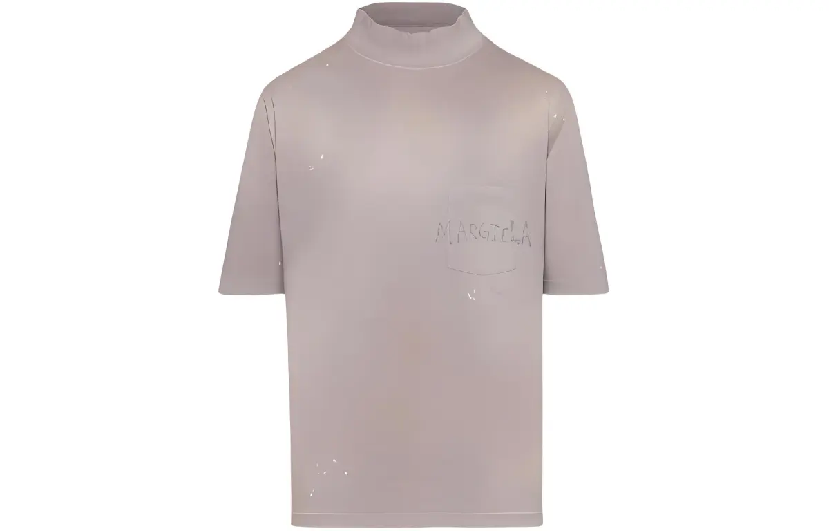 Maison Margiela Logo Printed High Neck T Shirt
