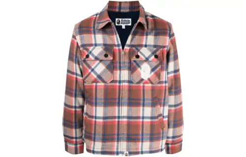 A BATHING APE Jackets Men's White/Multicolor Lapel Thickened Other
