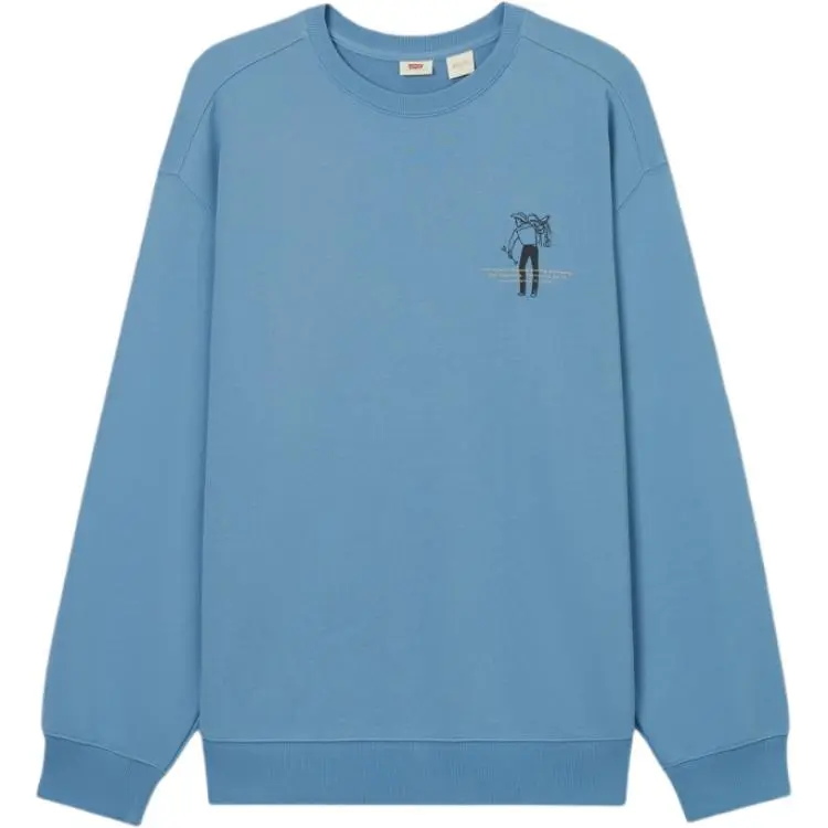 Levi's Sweatshirts Men's Blue Crew Neck Moderate