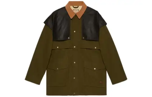 GUCCI Jackets Men's Green Lapel Moderate Other