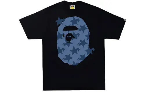 Bape Denim Sta Pattern Big Ape Head Tee