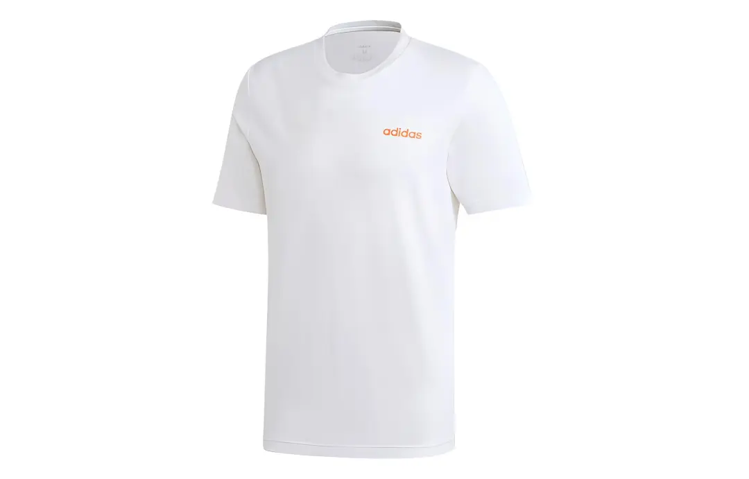 Adidas Neo T Shirts Men's White Crew Neck Moderate Straight Fit
