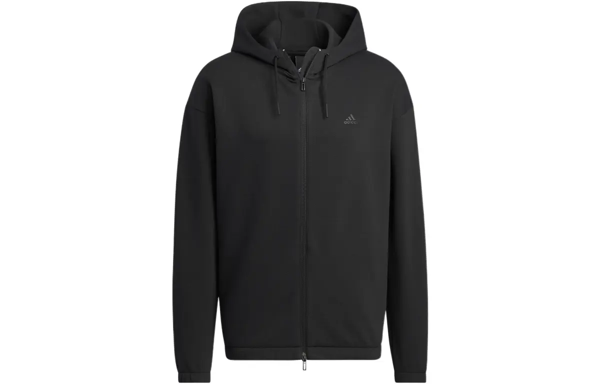 Adidas Jackets Men's Black Hooded (Non-detachable) Moderate Straight Fit