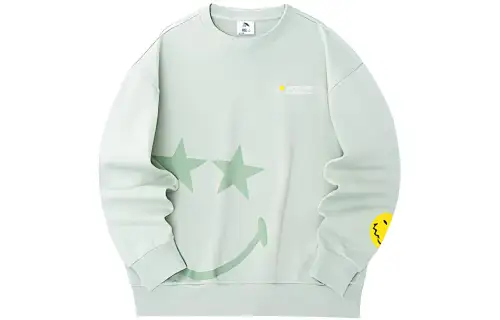 ANTA X Smileyworld Life Collection Sweatshirts Unisex Green Crew Neck Moderate Regular