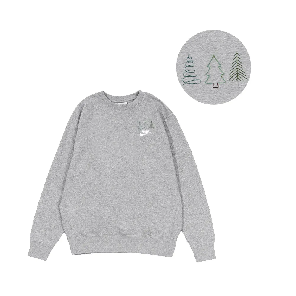 Nike Sweatshirts Men's Gray Crew Neck Moderate Regular