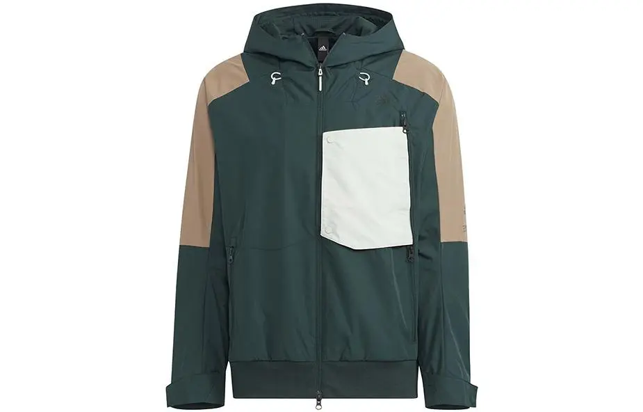 Adidas Jackets Men's Green Hooded Moderate Other
