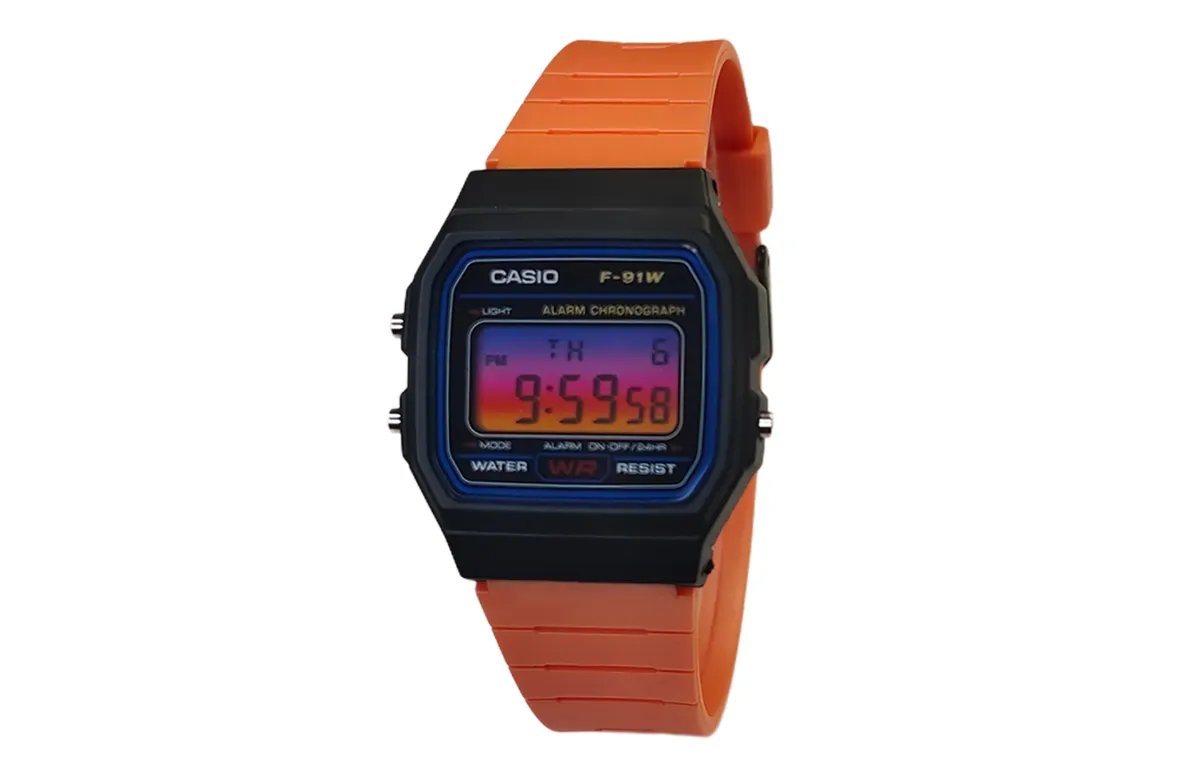 CASIO Custom Collection Quartz Movement Resin Strap Watch Men's Watches Pink Watch Dial