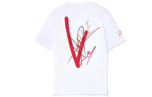Li Ning Sports Fashion Collection T Shirts Unisex White Crew Neck Moderate Straight Fit