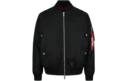 EVISU Jackets Men's Black Baseball Collar Moderate Other