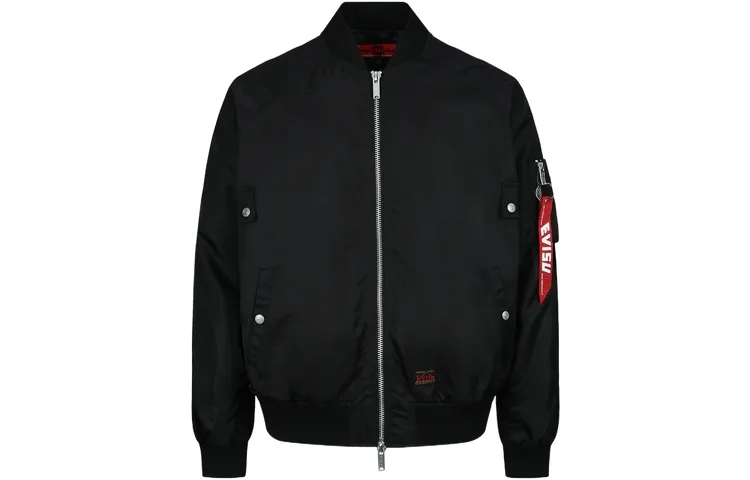 EVISU Jackets Men's Black Baseball Collar Moderate Other