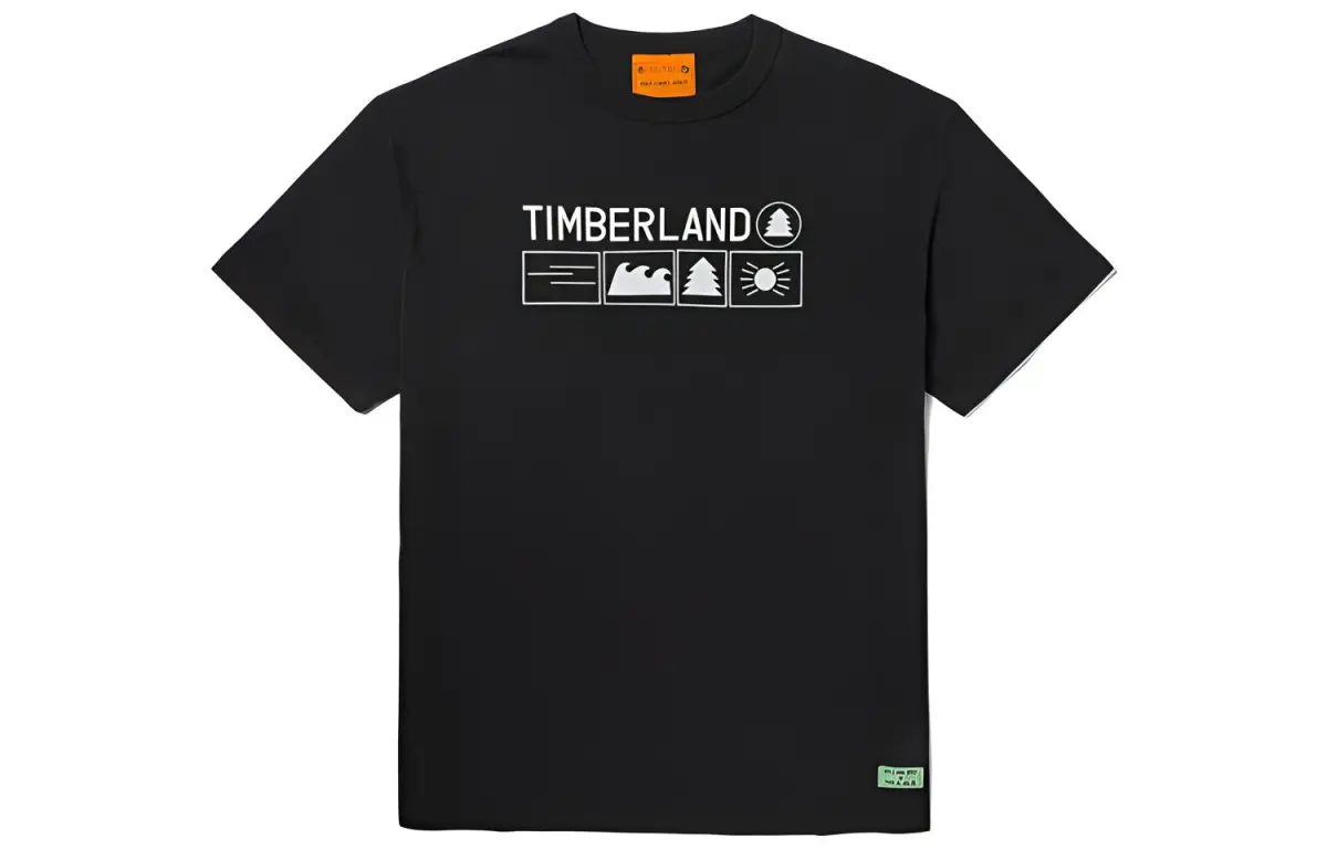 Timberland Future73 T-Shirts Men's Black Crew Neck Moderate Straight Fit